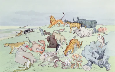 Kranke Tiere mit der Pest, aus 